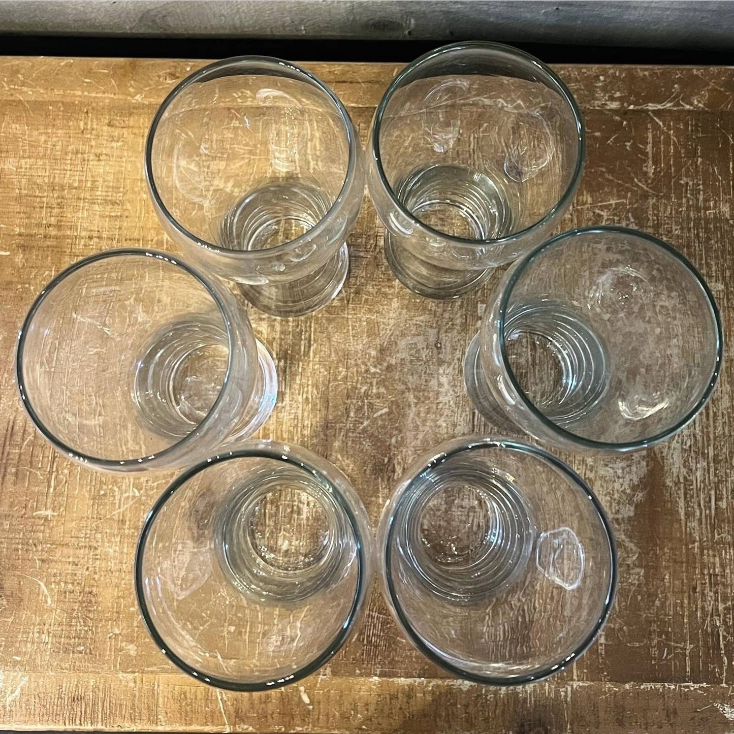 Vintage set of 6 tall pilsner beer clear glasses