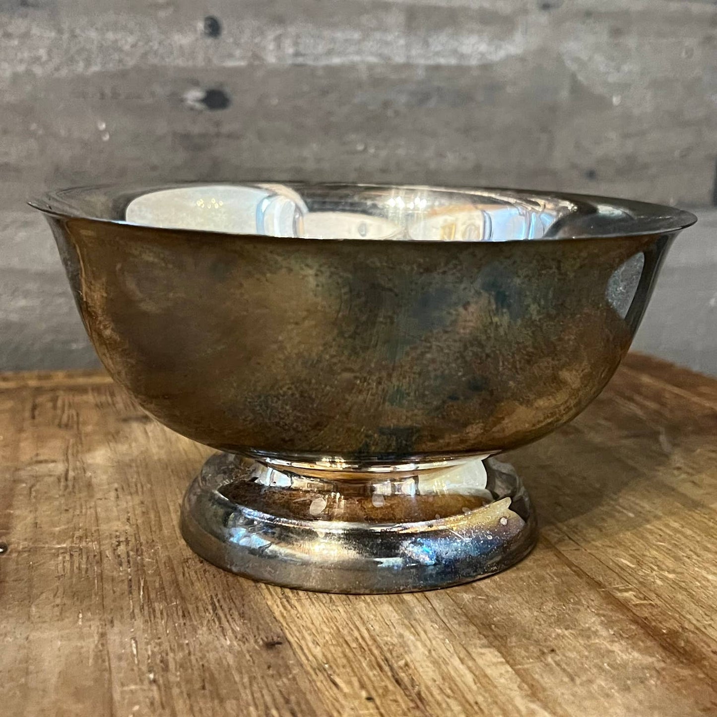 Vintage footed silverplate bowl
