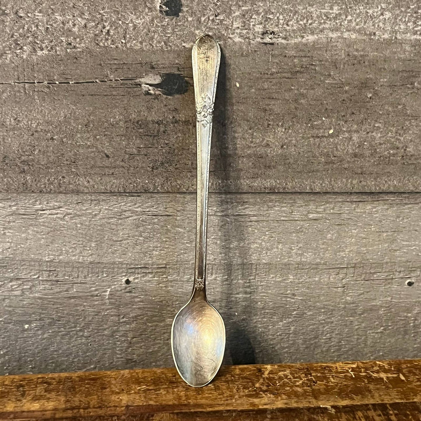 Vintage 1847 Rogers Bros Adorarion pattern silver plate iced tea spoon