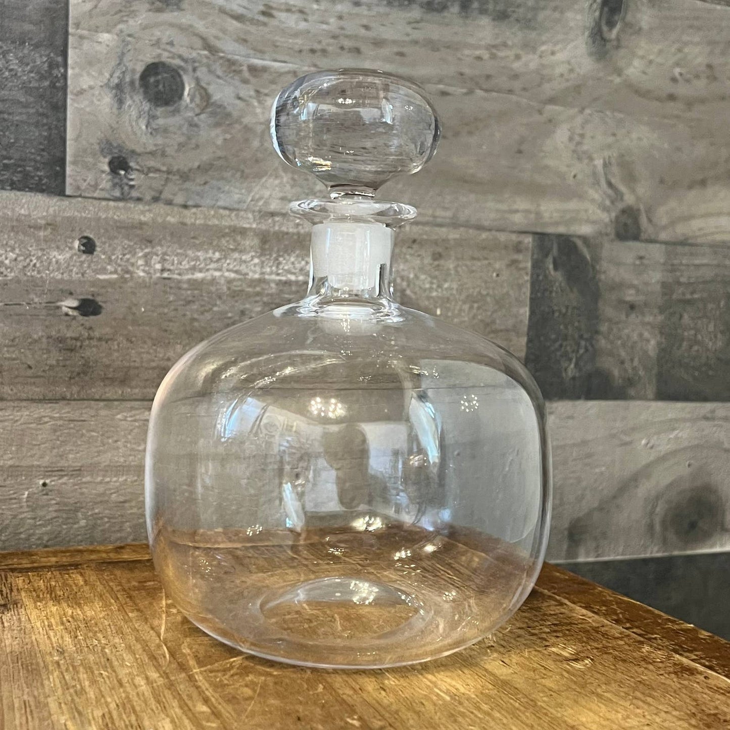Vintage bubbly glass decanter and stopper