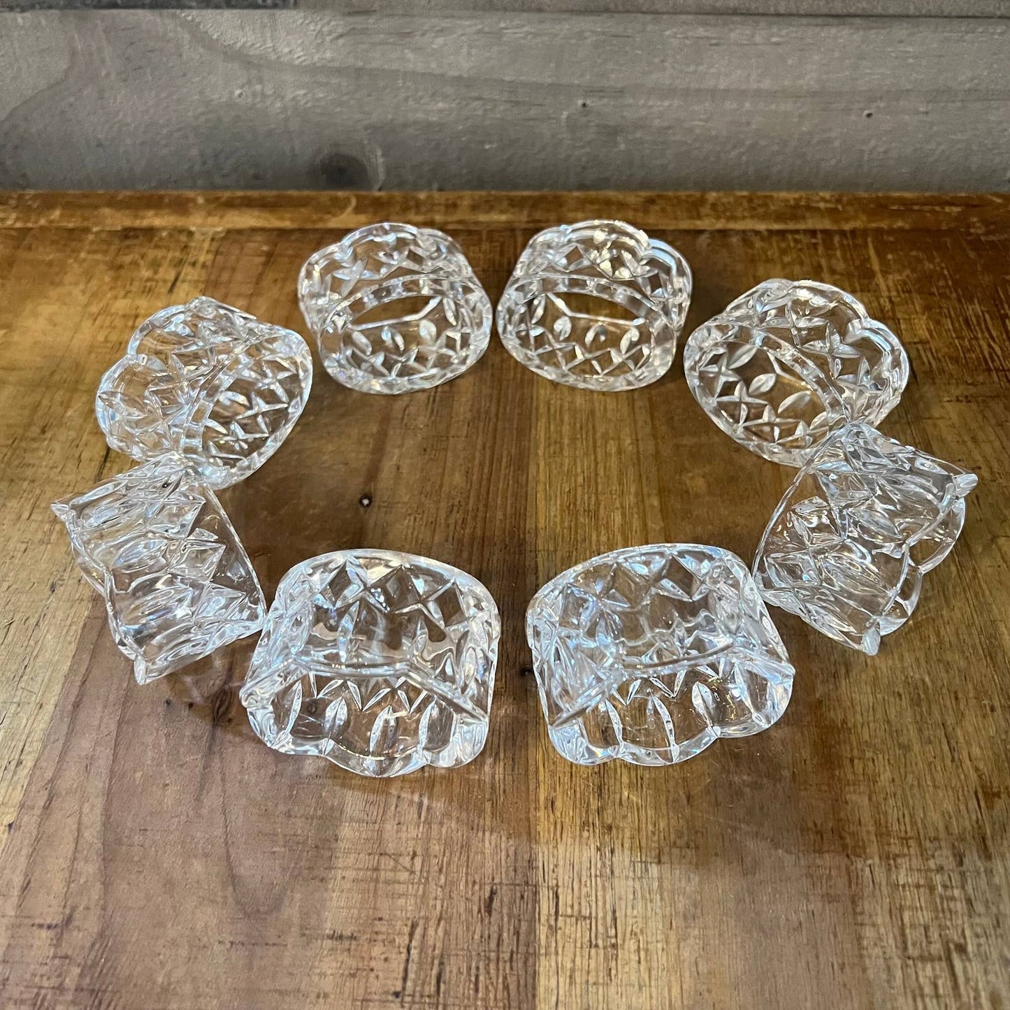 Gorham Crystal King Edward napkin rings - set of 8