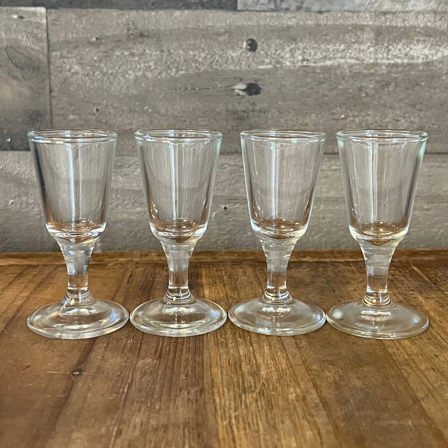 Short stem footed shot glasses - set of 4