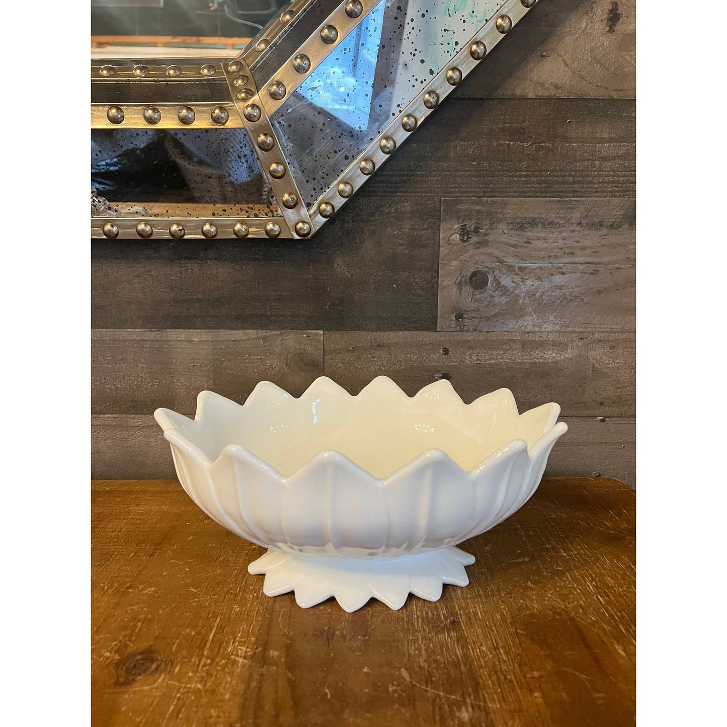 Vintage Westmoreland Glass Milk Glass Lotus Pattern Bowl