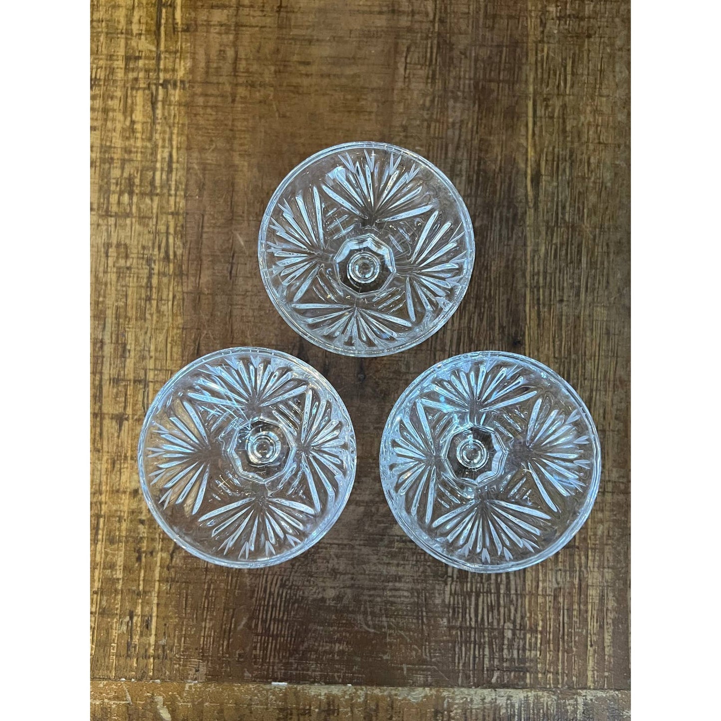 Vintage crystal petite salt pinches - 3 salt cellars