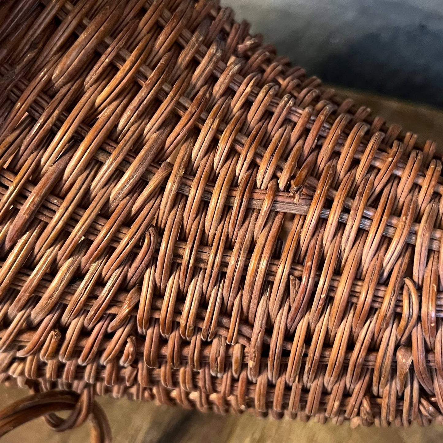 Wicker cornucopia basket