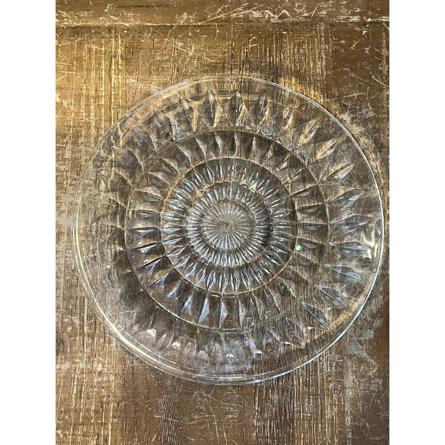 Vintage Jeannette Glass Company glass diamond pattern plate