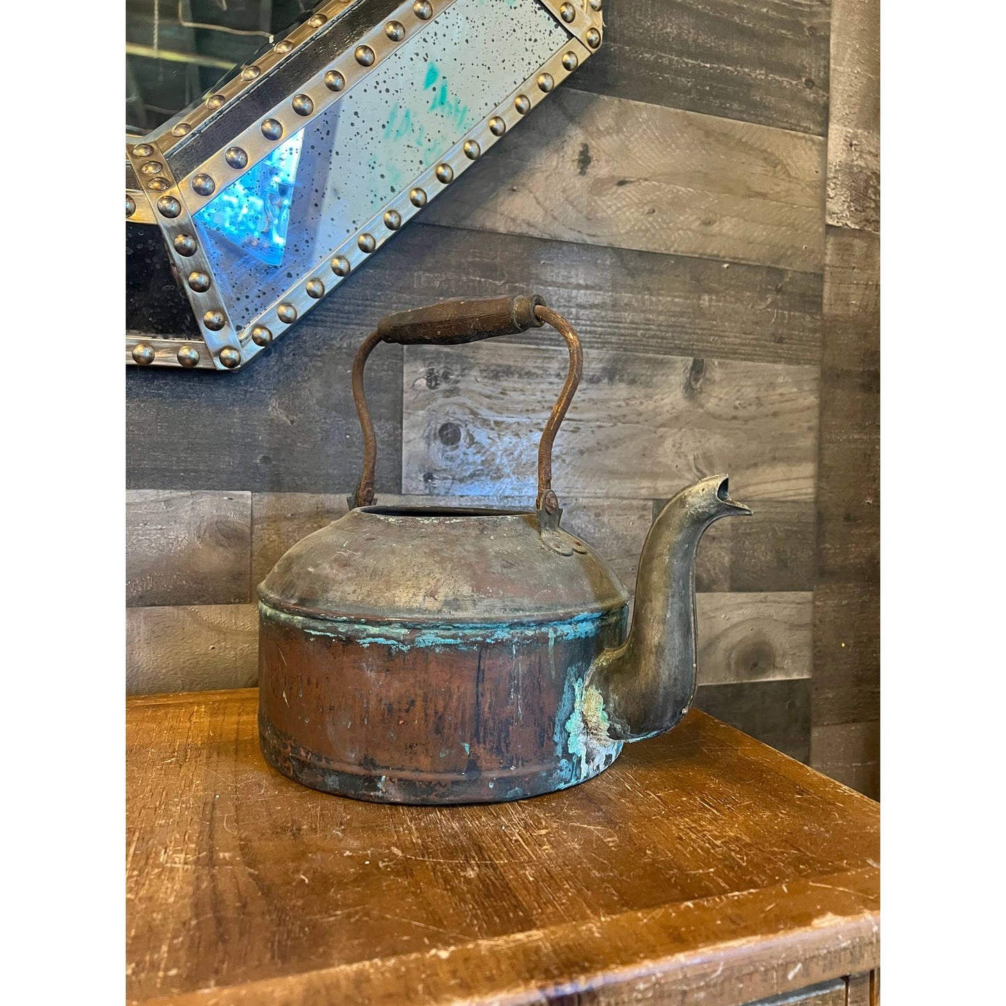 Antique Copper Teapot with Handle