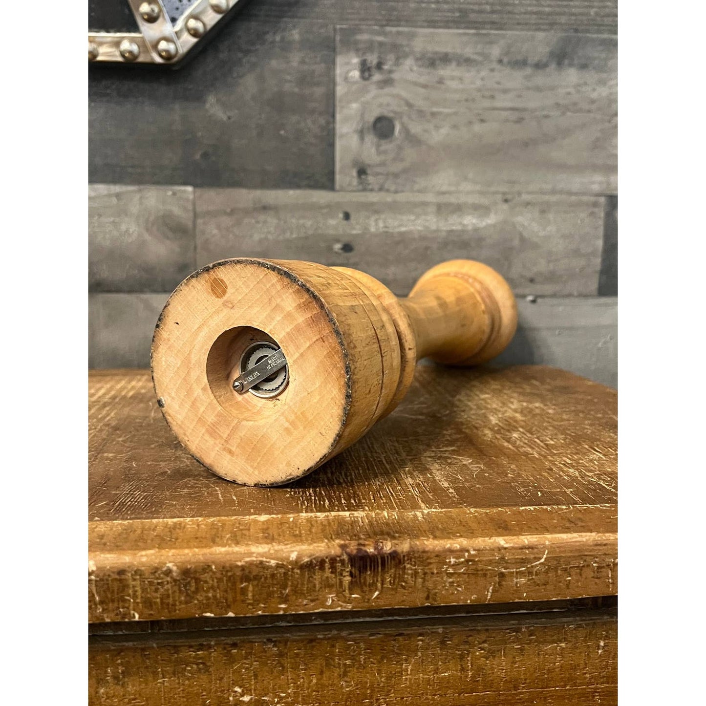 Vintage 16 inch tall wooden Marlux salt / pepper grinder