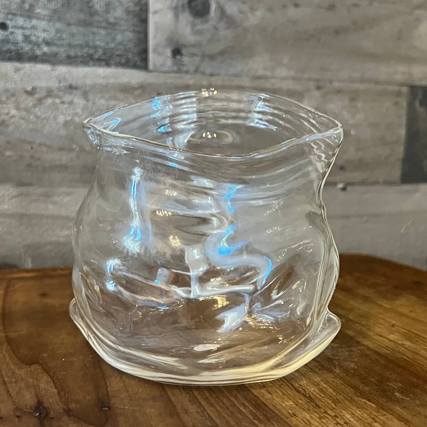 Genuine Fred unzipped clear glass hand blown bowl - vase