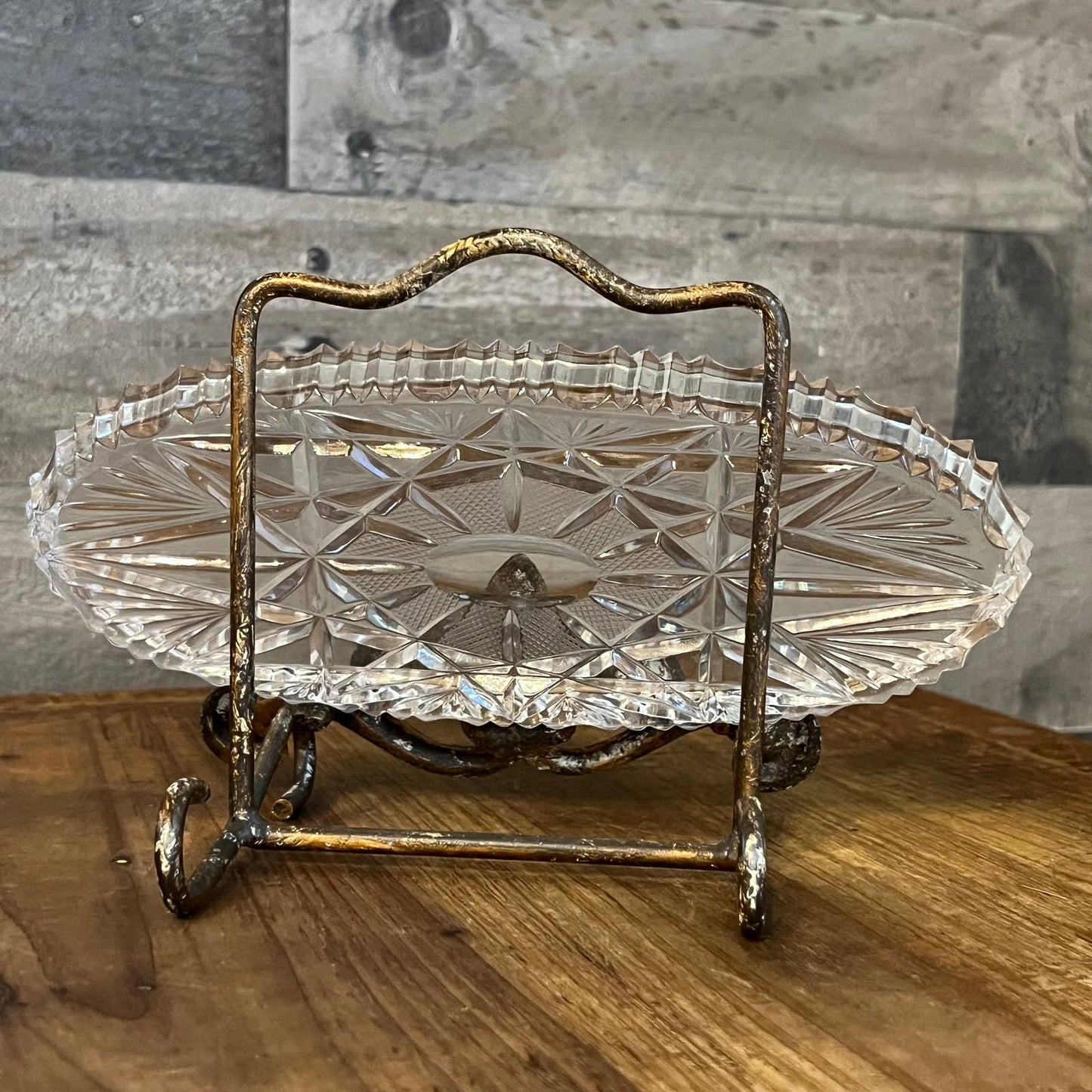 Vintage Imperlux crystal oval tray