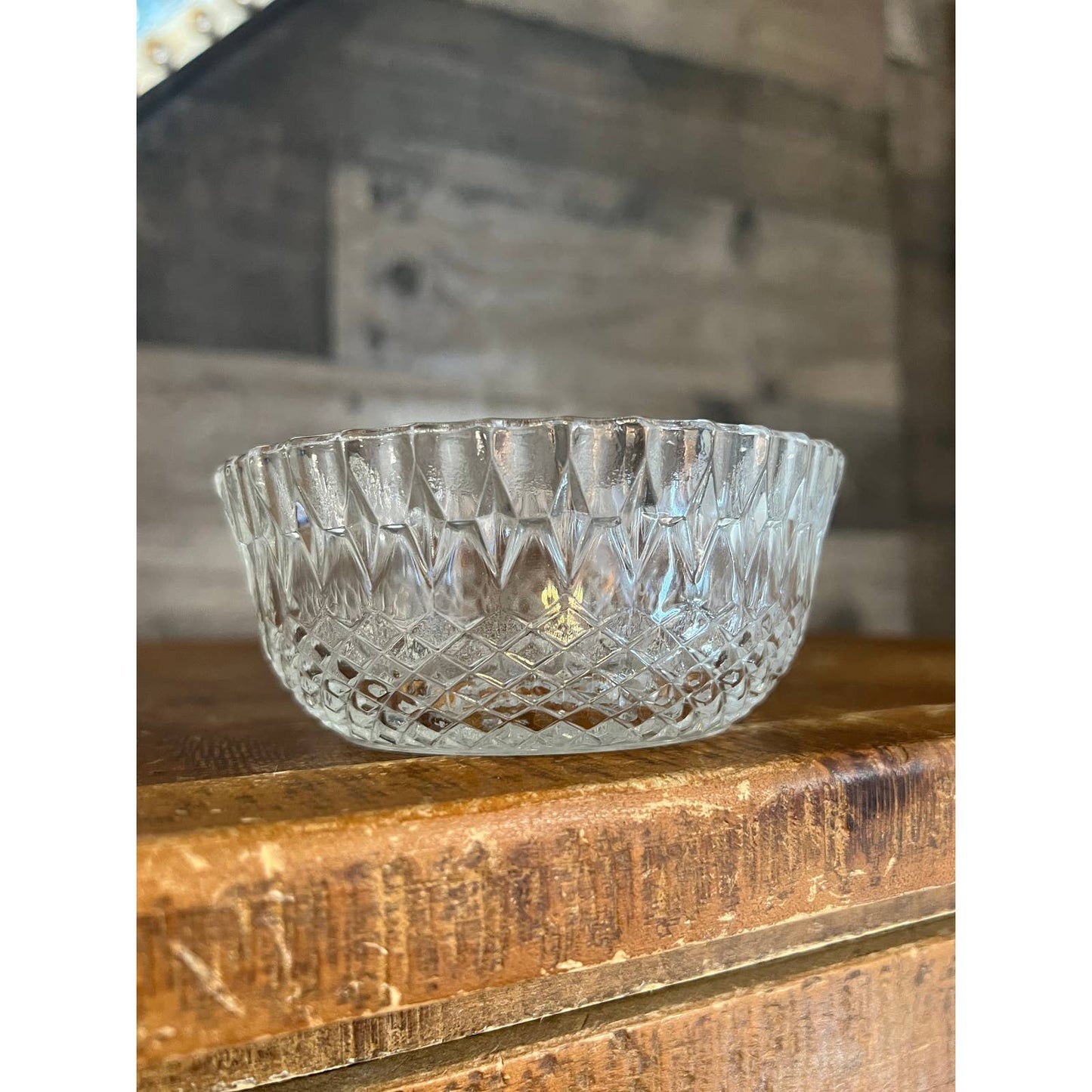 Vintage petite shallow crystal bowl