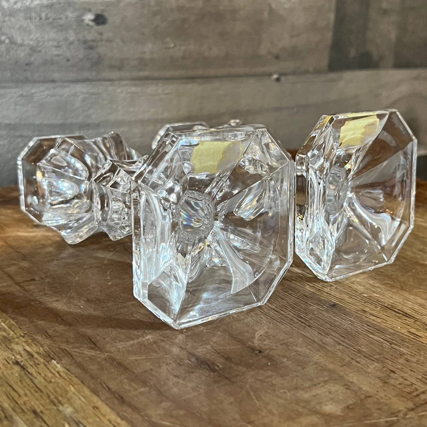 Gorham crystal baroque candlestick holders - pair