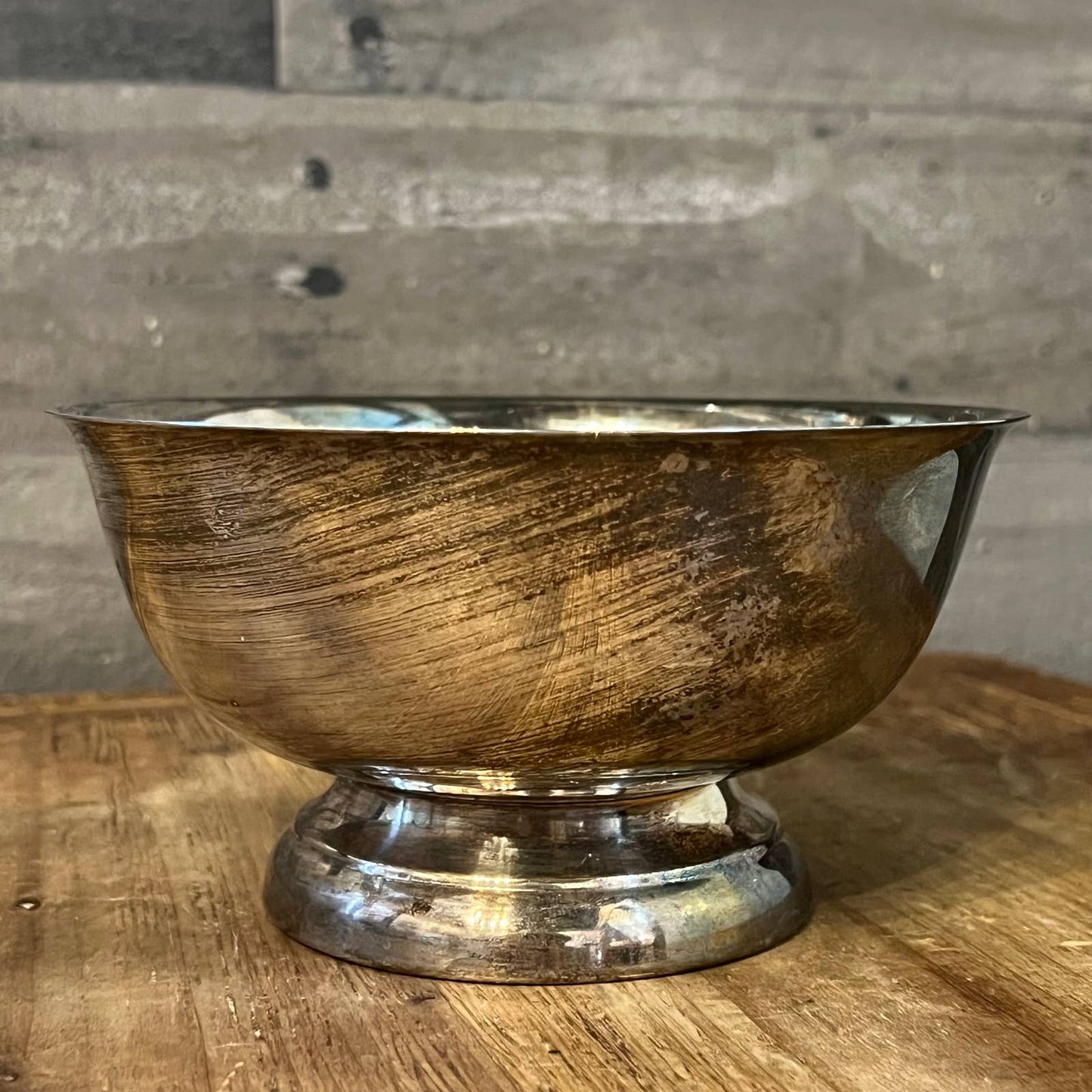 Vintage footed silverplate bowl