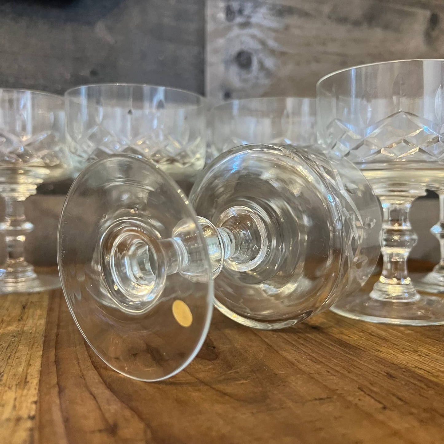 Crystal criss cross design cocktail coupes - set of 6