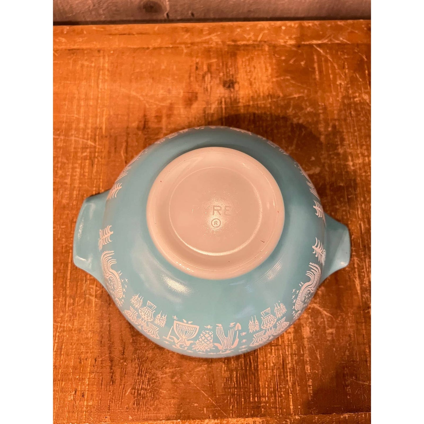 Pyrex turquoise butterprint Cinderella mixing bowl set - 444 4 QT - 442 1 1/2 QT - 441 1 1/2 PT