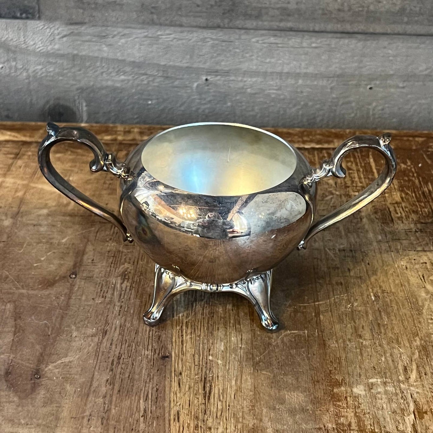 Vintage WM A Rogers silver plated double handle sugar bowl - petite vase
