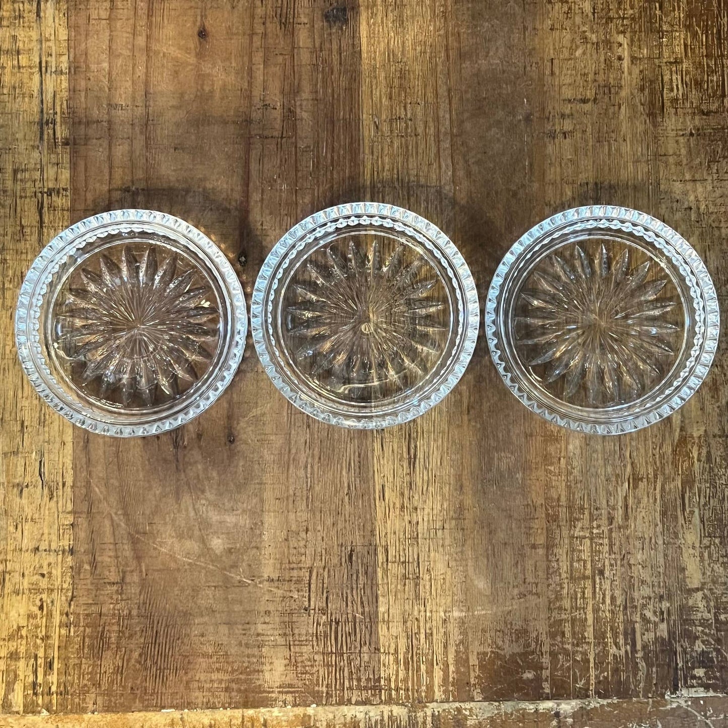 3 crystal coasters