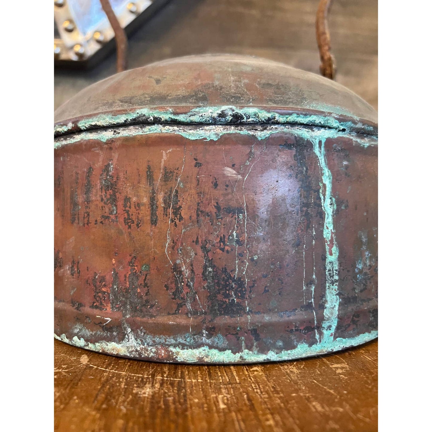 Antique Copper Teapot with Handle