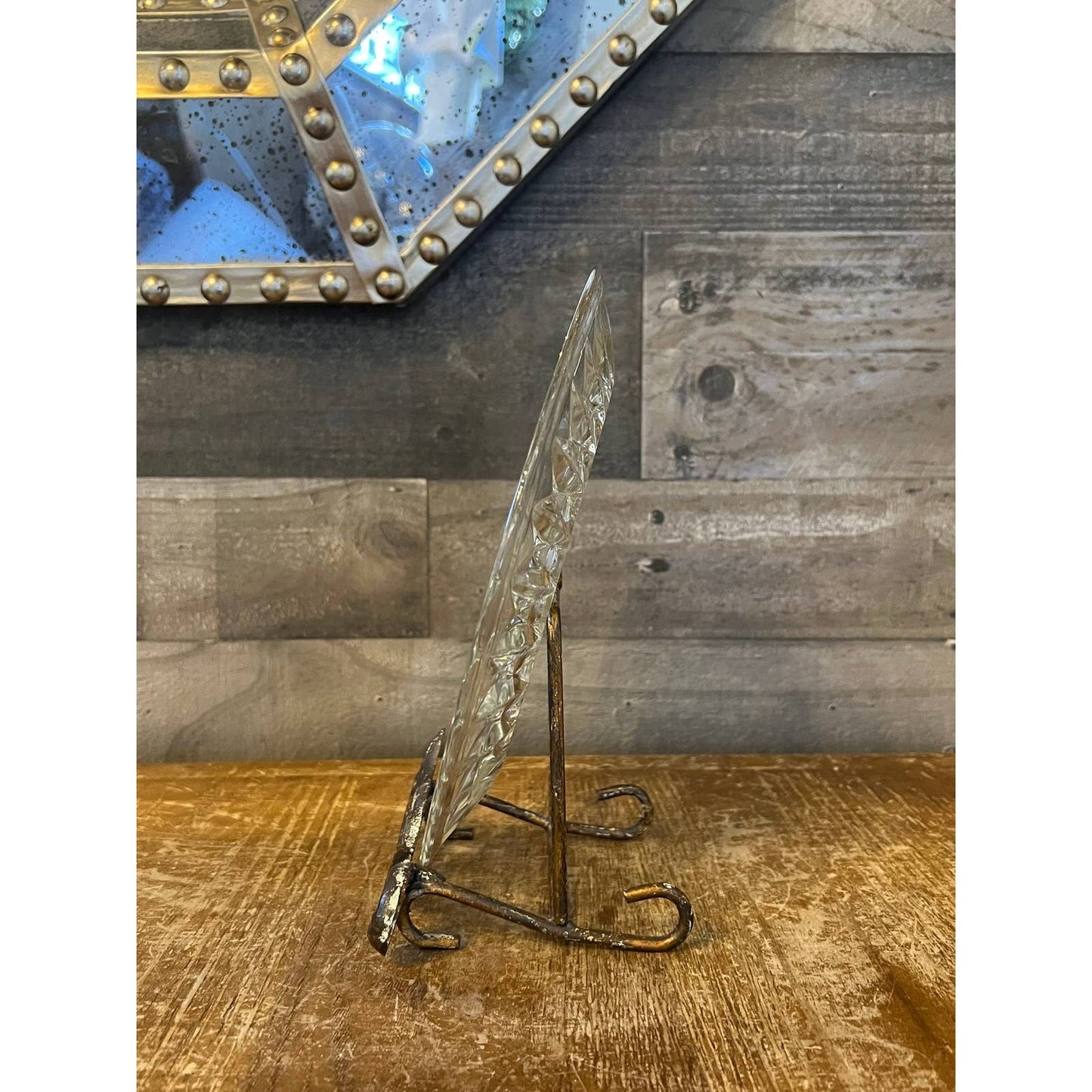 Vintage Jeannette Glass Company glass diamond pattern plate
