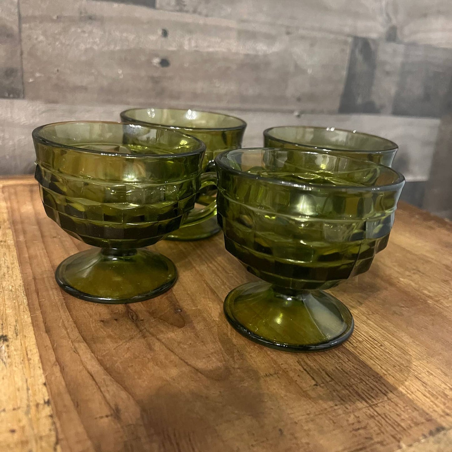 Colony Whitehall Green Footed Handled Coupes - Mugs - Teacups - Set of 4