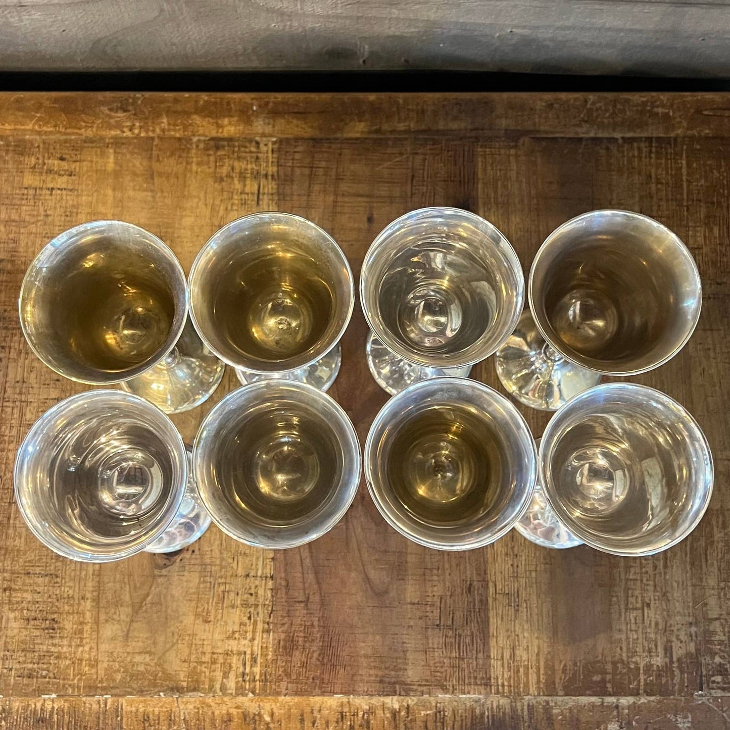 Vintage Leonard Silver Plate Goblet Glasses - set of 8