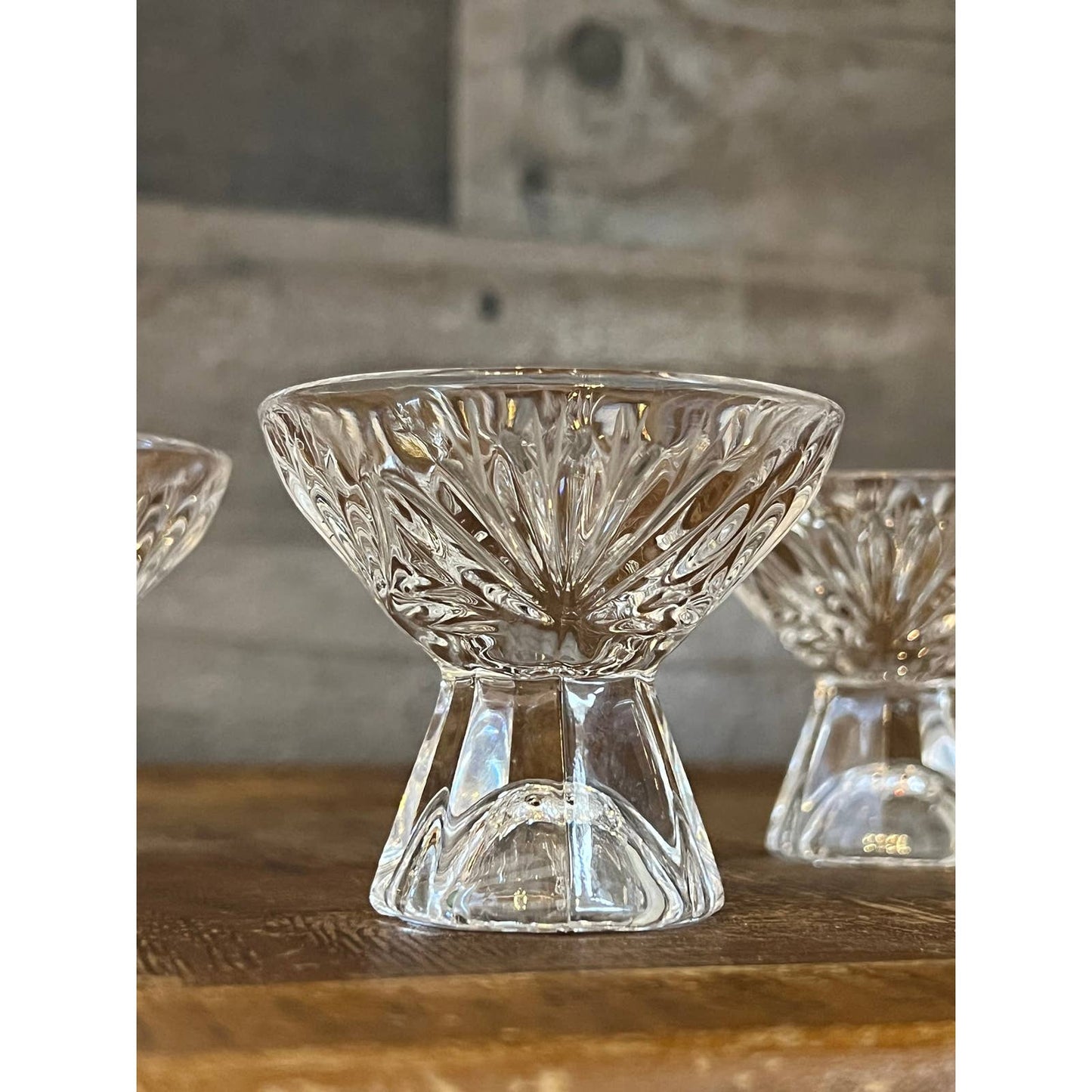 Vintage crystal petite salt pinches - 3 salt cellars