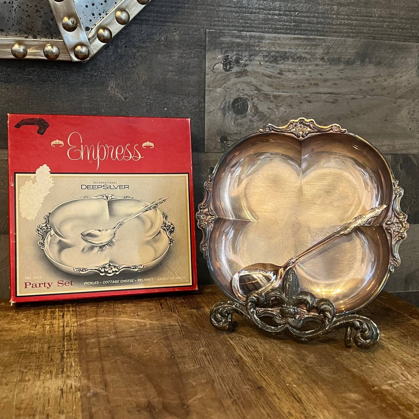 Vintage Empress international deep silver party set - silver server and spoon