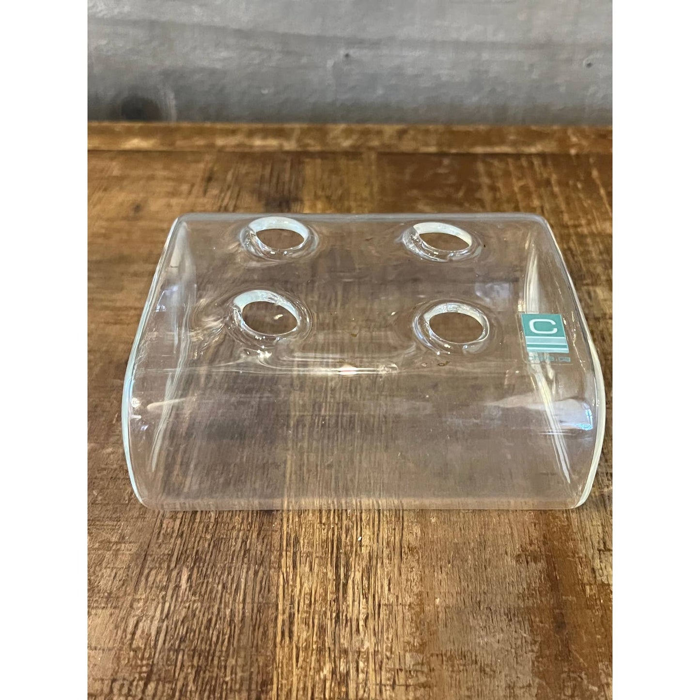 Clear glass 4 hole Hudson flower bud vase
