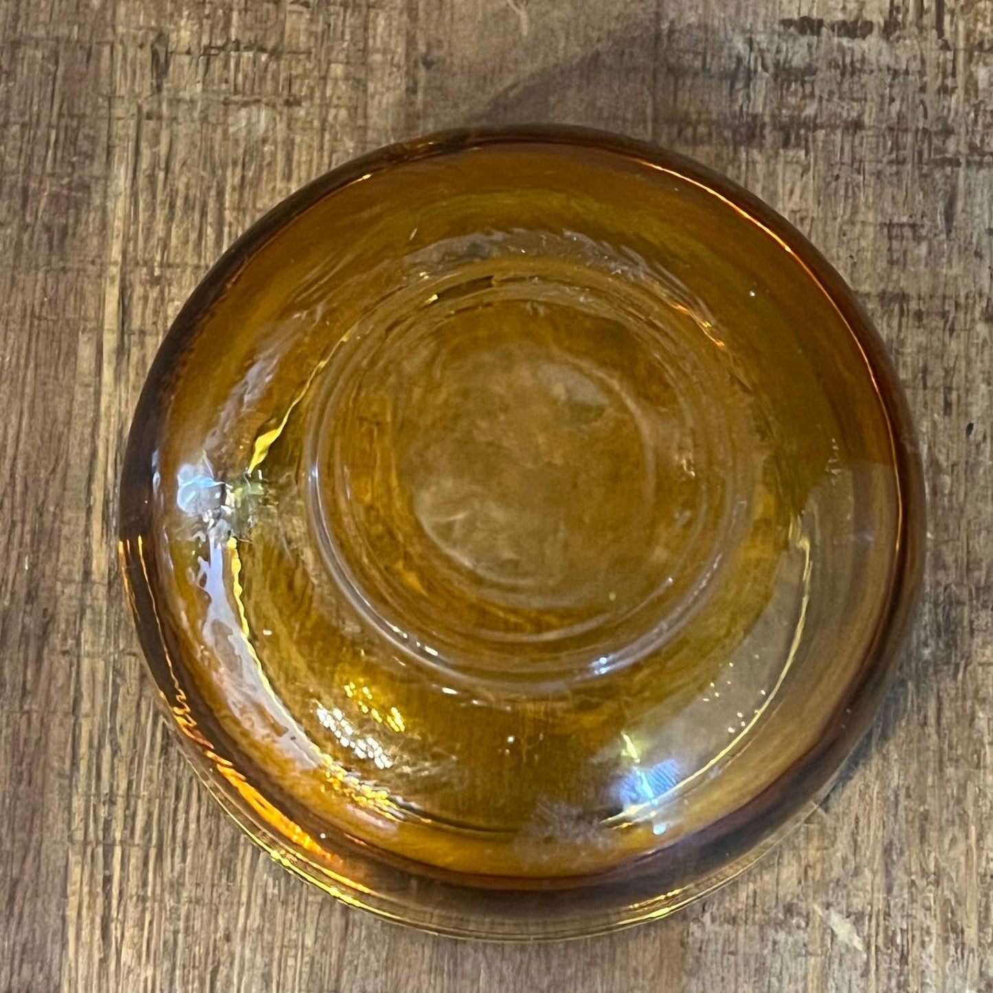 Amber glass 2 slot ashtray