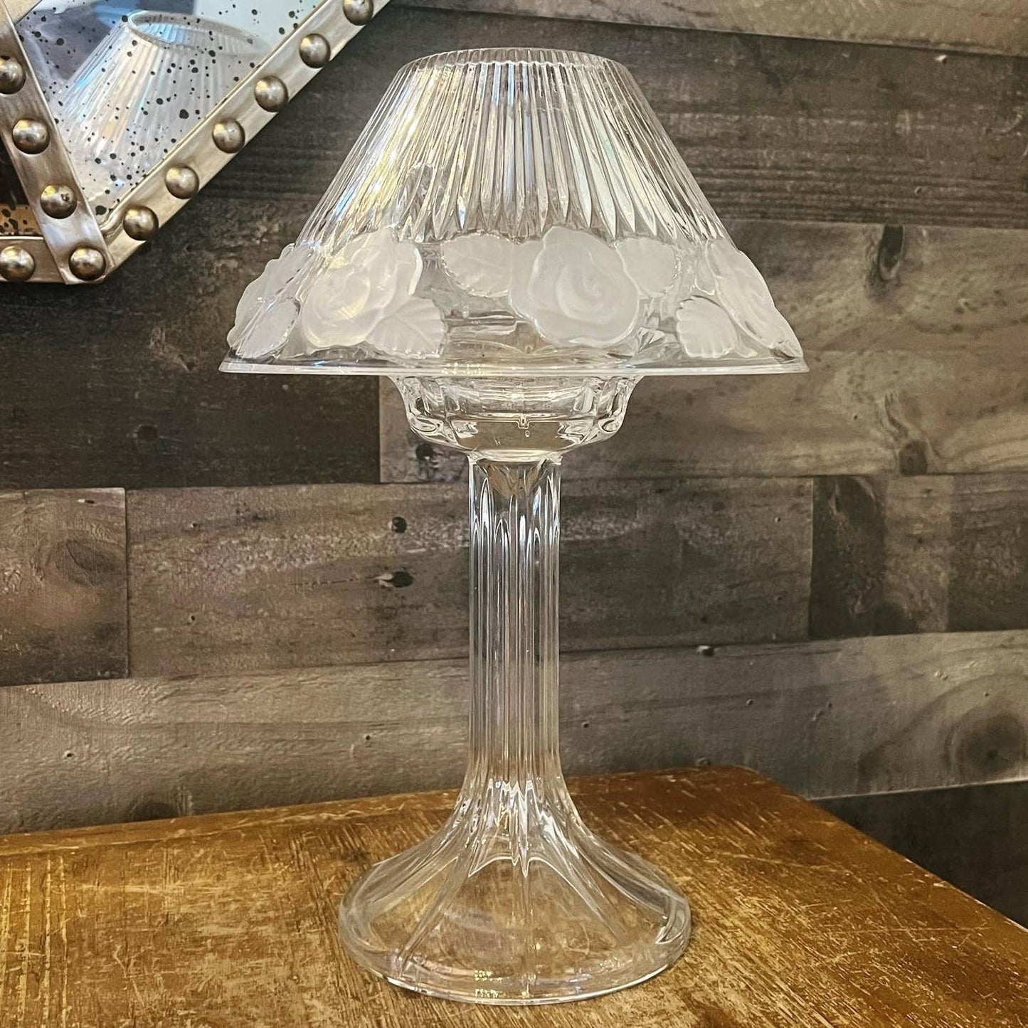 Vintage Royal Limited heavy crystal candle lamp - ribbed