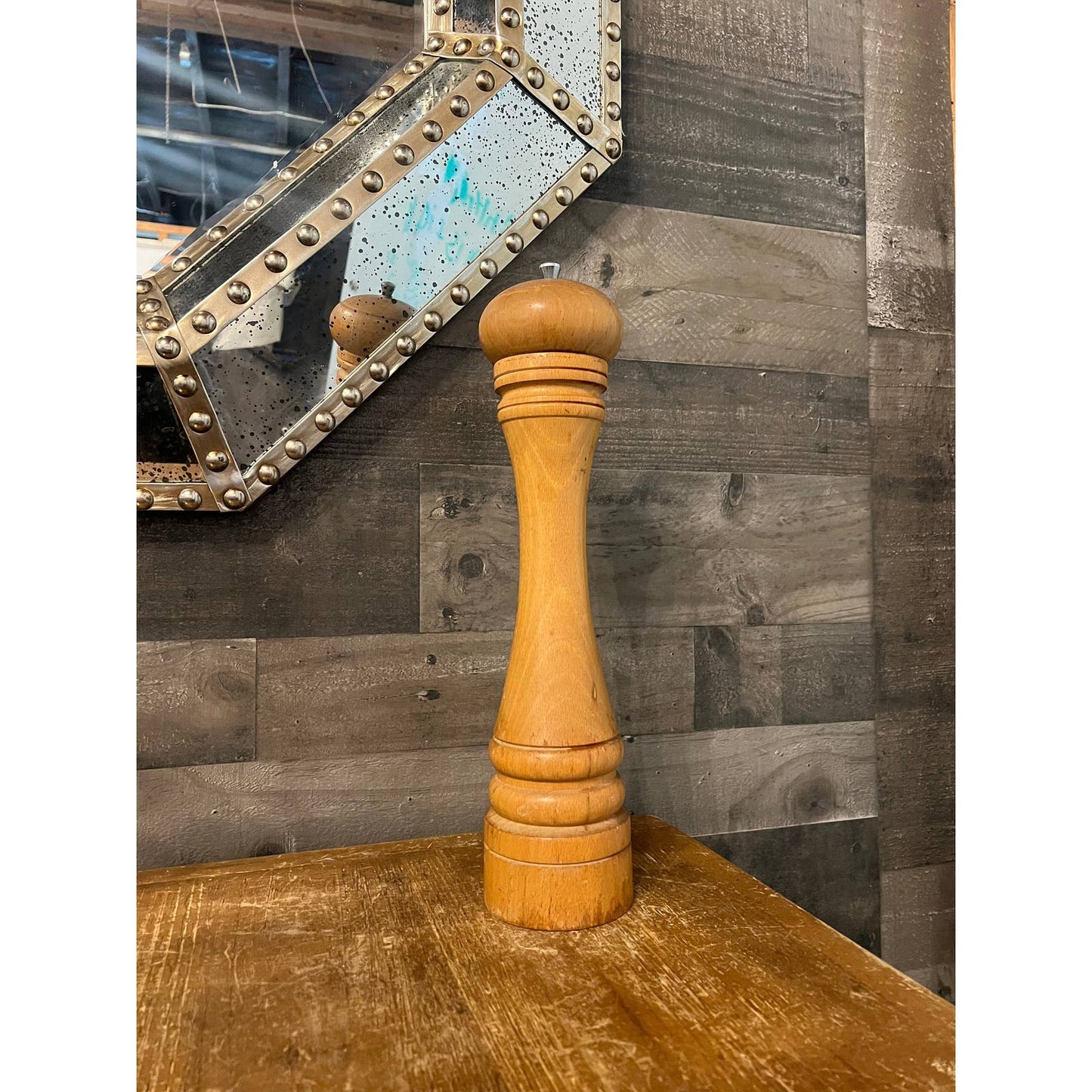 Vintage 16 inch tall wooden Marlux salt / pepper grinder