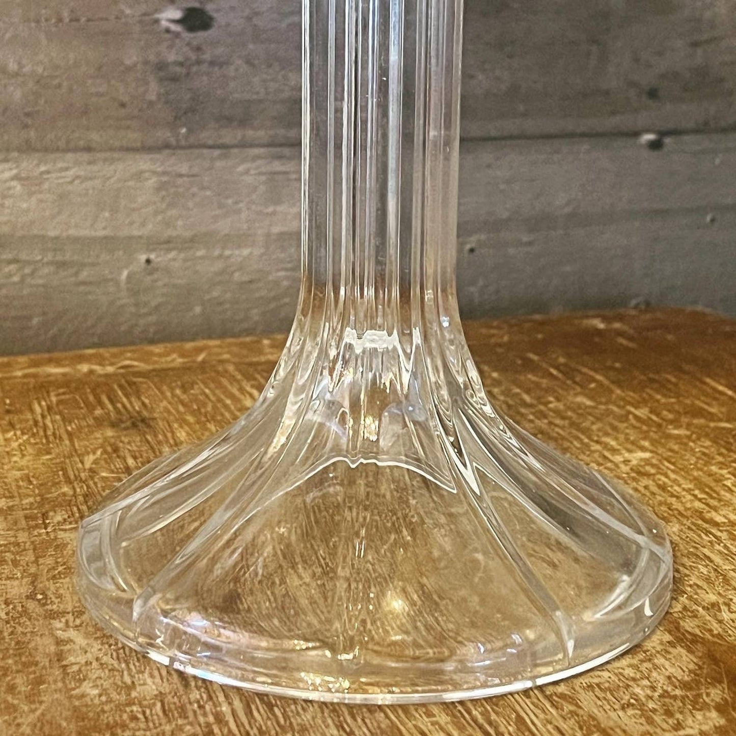Vintage Royal Limited heavy crystal candle lamp - ribbed