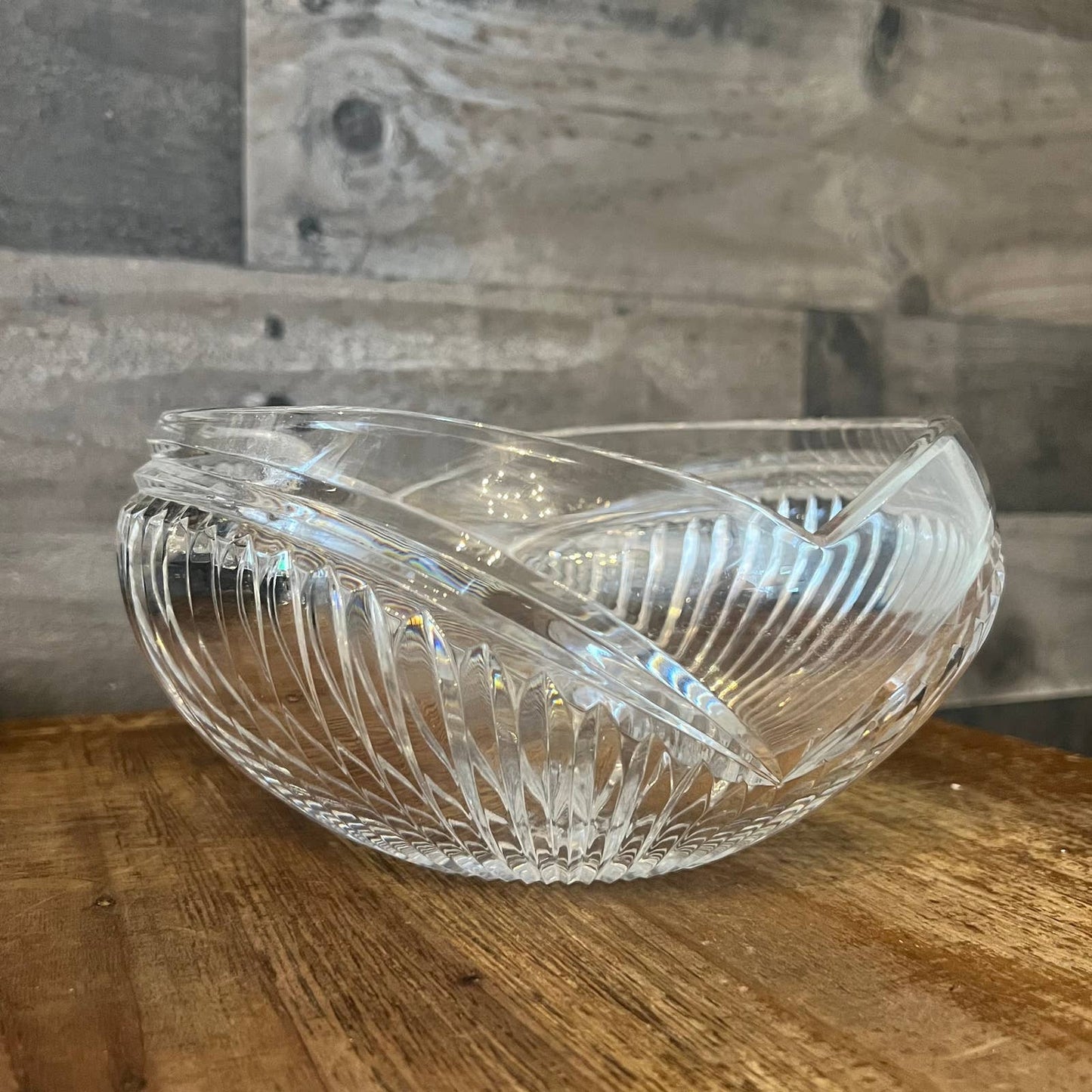 Heavy clear crystal bowl