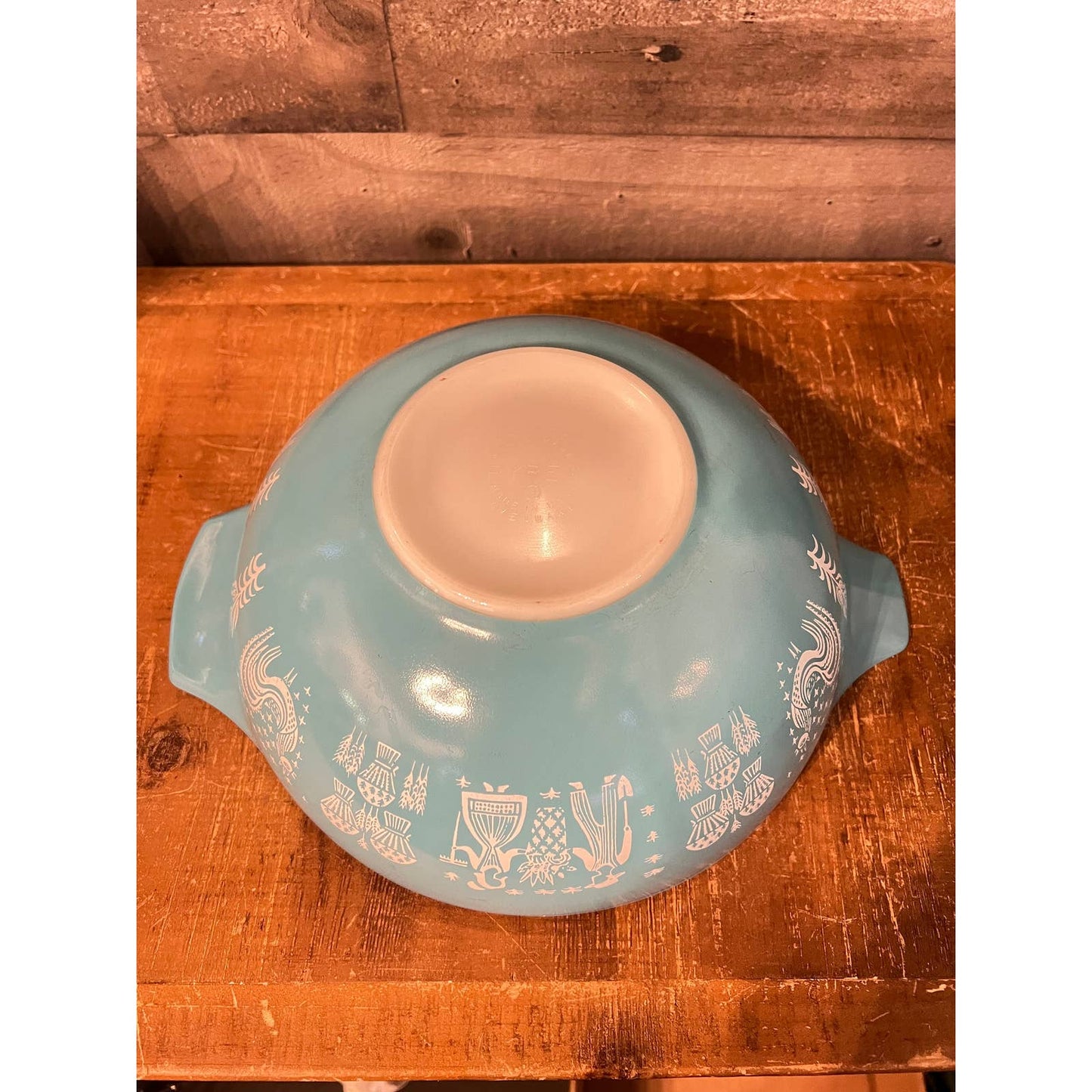 Pyrex turquoise butterprint Cinderella mixing bowl set - 444 4 QT - 442 1 1/2 QT - 441 1 1/2 PT