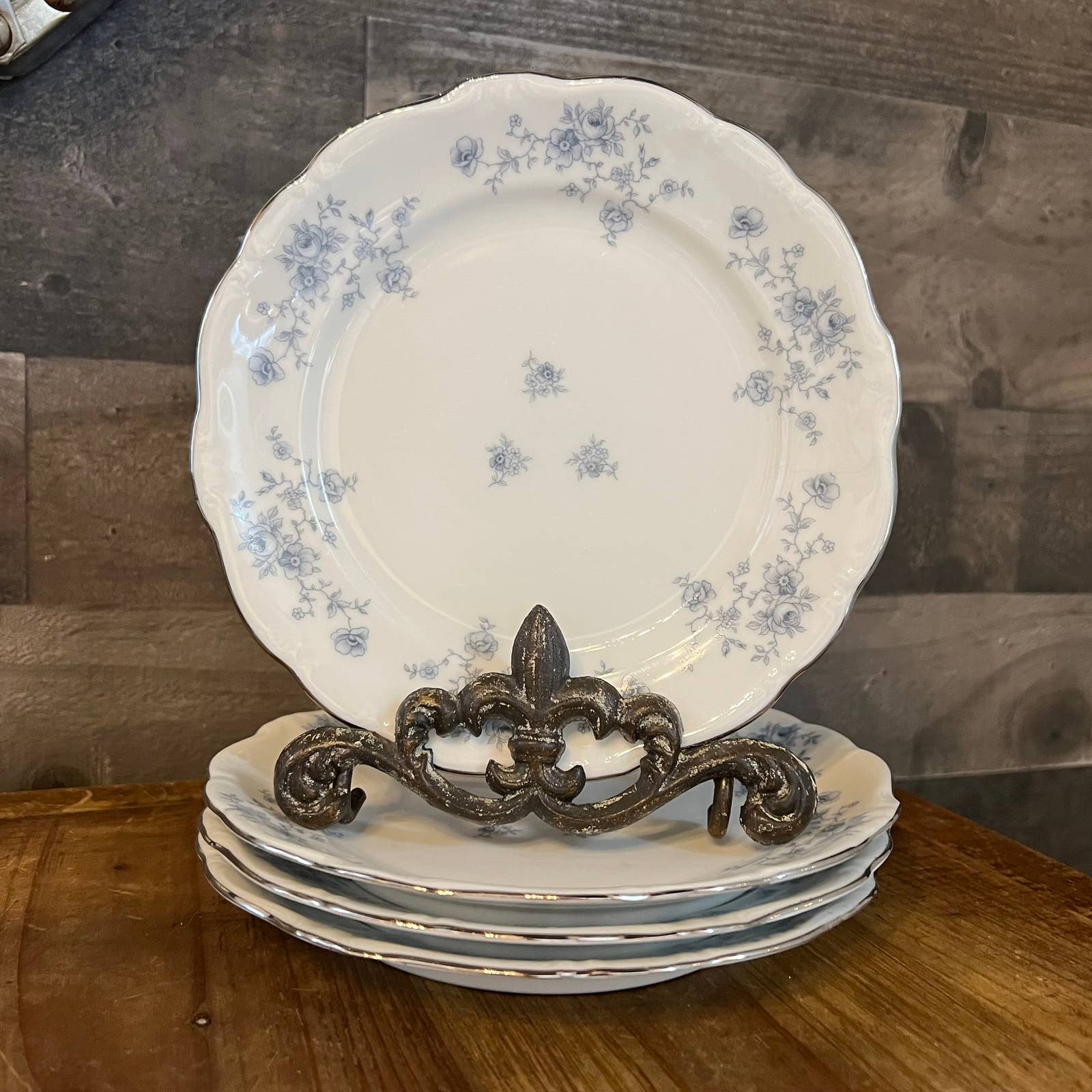 Johann Haviland Blue Garland Bavaria Germany salad plates set of