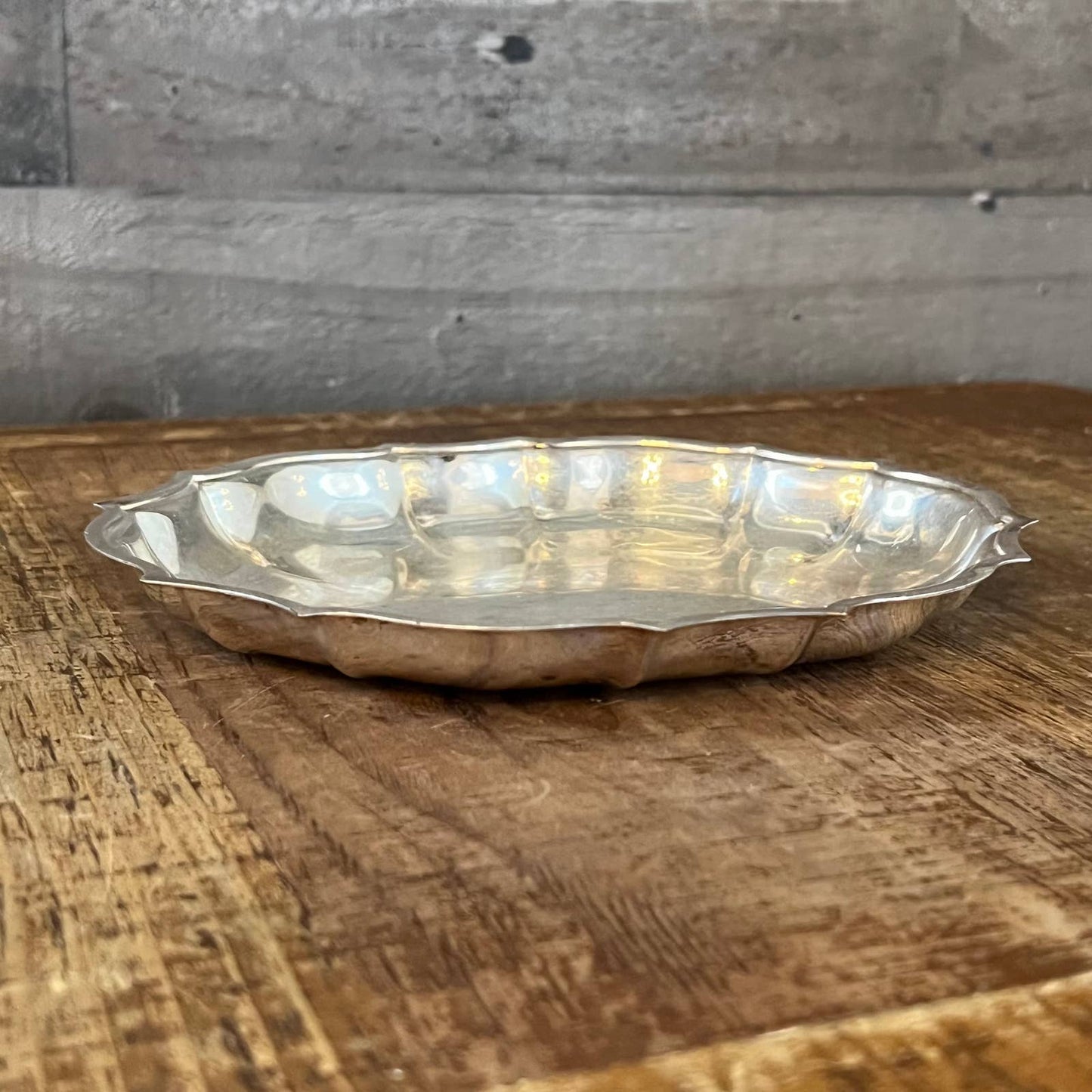 Vintage International Silver Co. Silverplated petite trinket tray