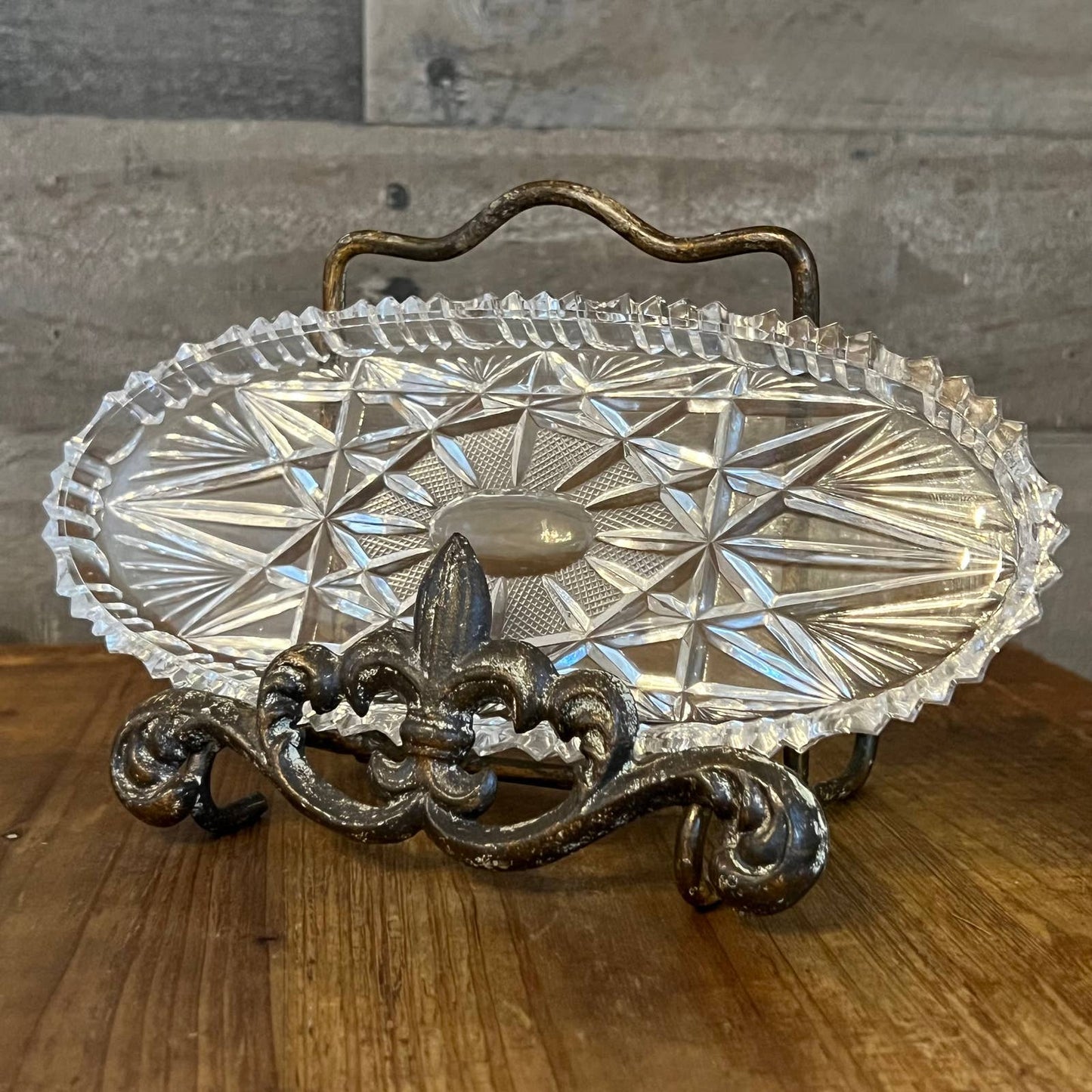 Vintage Imperlux crystal oval tray