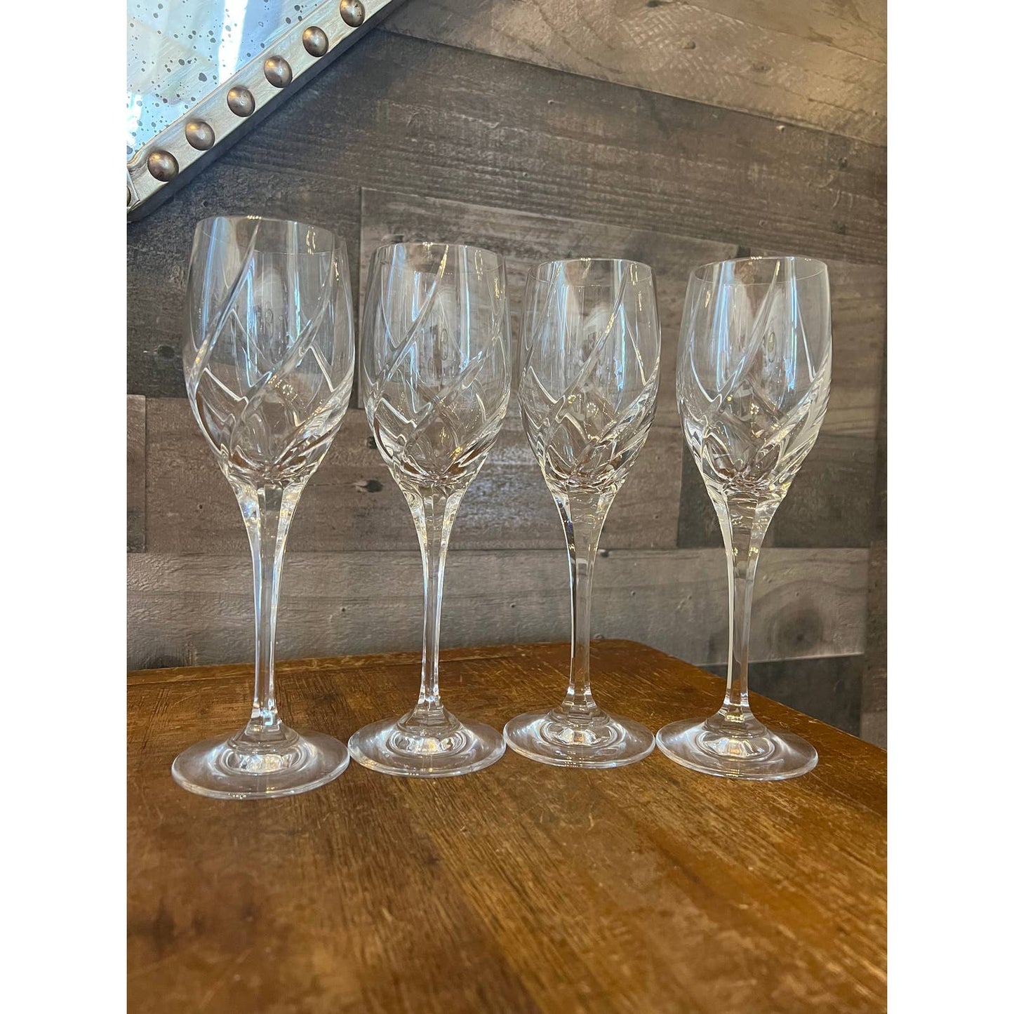 Mikasa Olympus crystal set of 4 wine glasses - long stem glassware