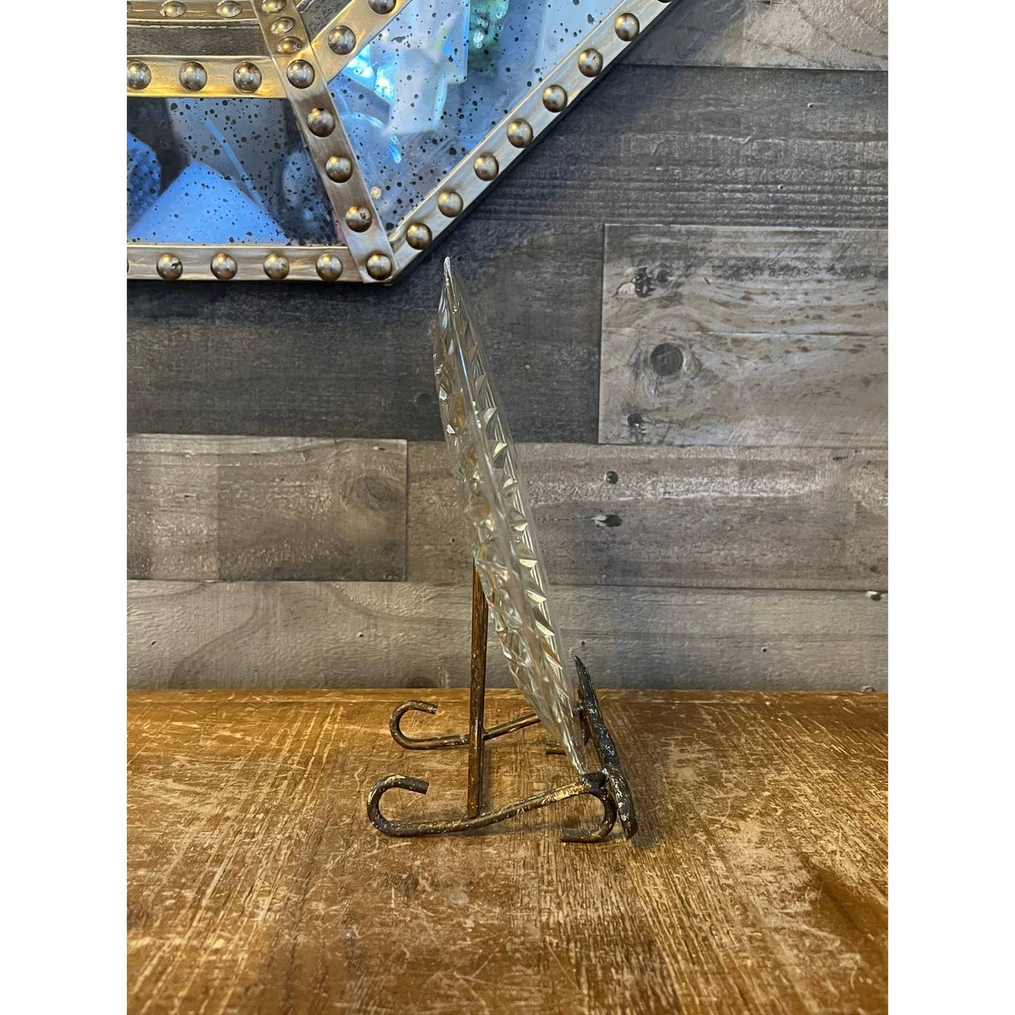 Vintage Jeannette Glass Company glass diamond pattern plate