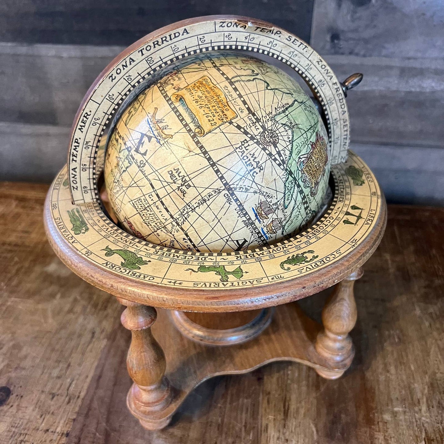 Small vintage Olde World Globe - made in Italy