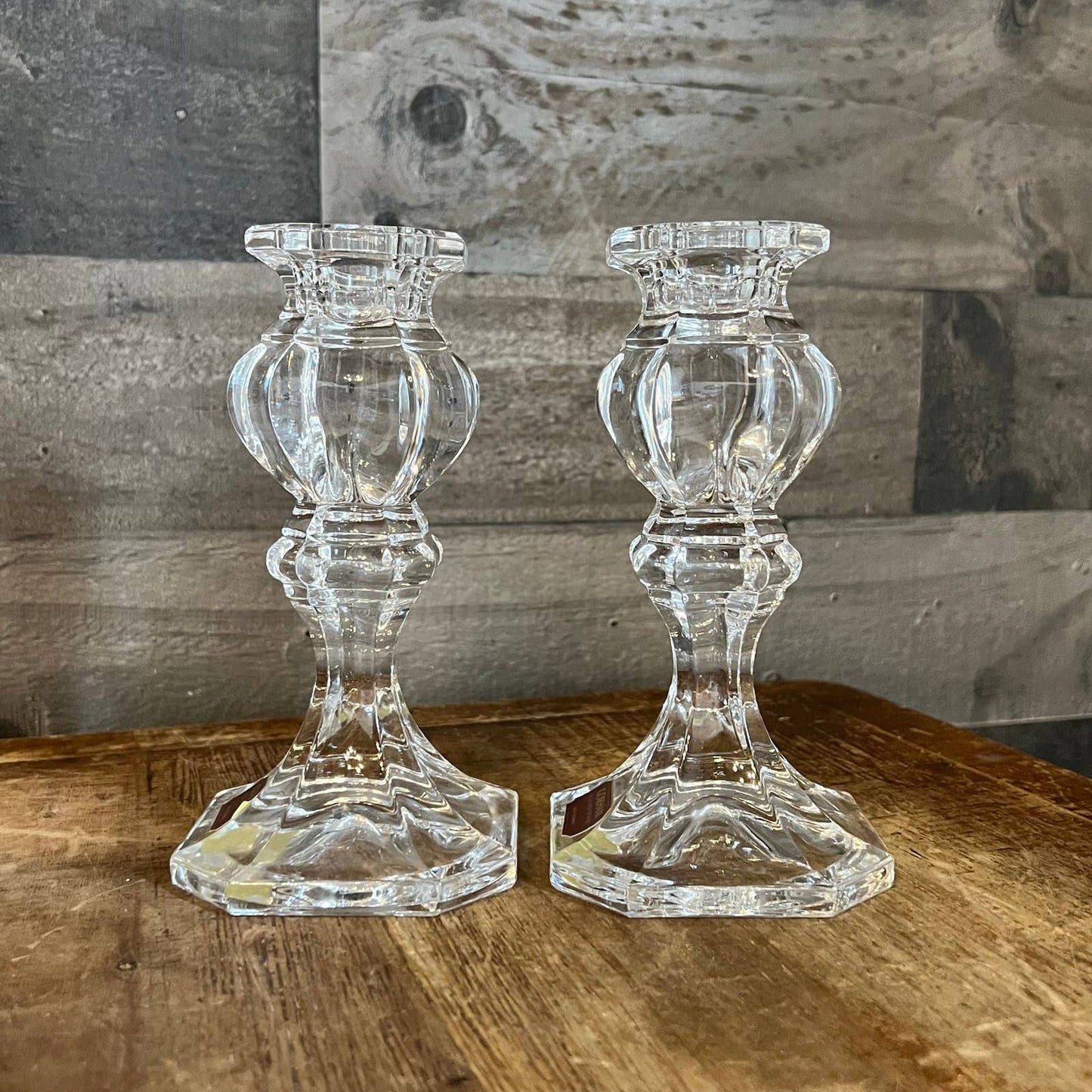 Gorham crystal baroque candlestick holders - pair
