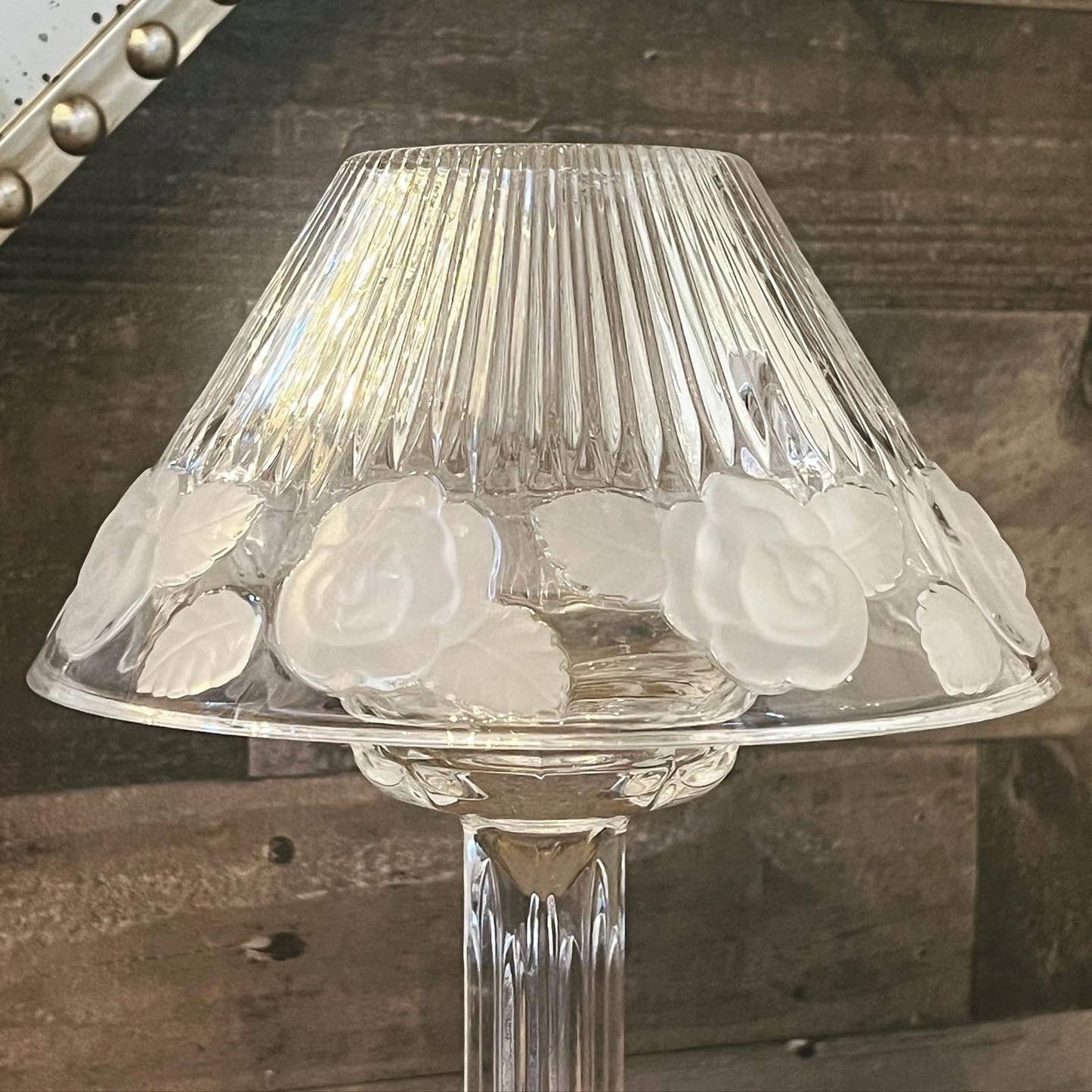 Vintage Royal Limited heavy crystal candle lamp - ribbed