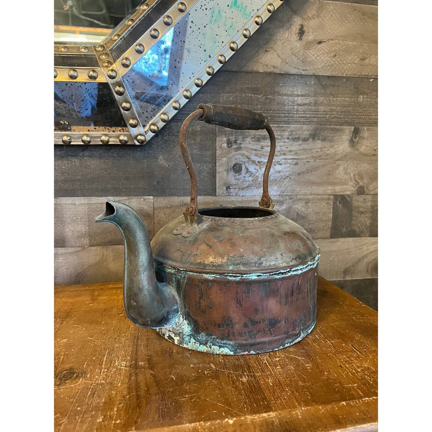 Antique Copper Teapot with Handle