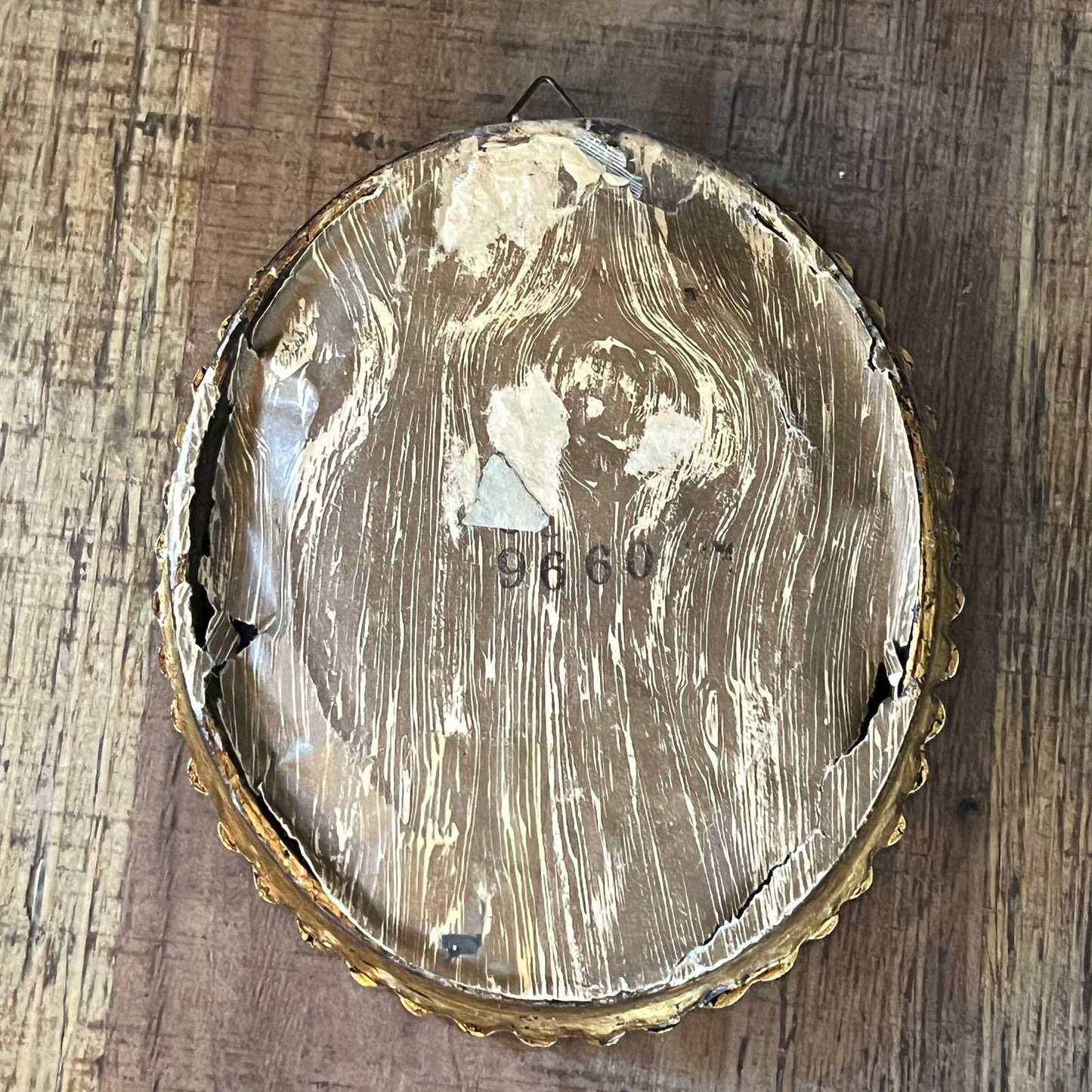 Vintage oval gold frame mirror - sunburst mirror
