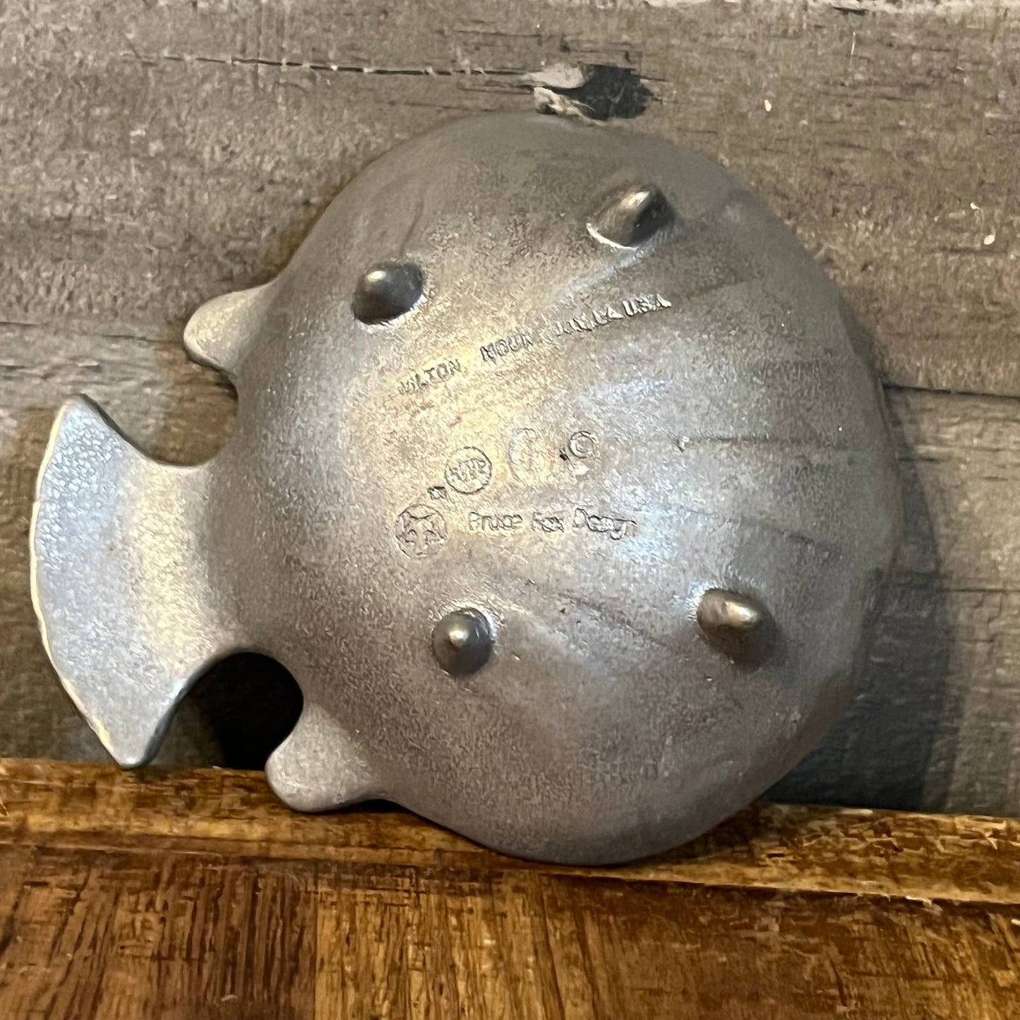 Wilton Armetale pewter fish shaped footed trinket dish - Bruce Fox Design