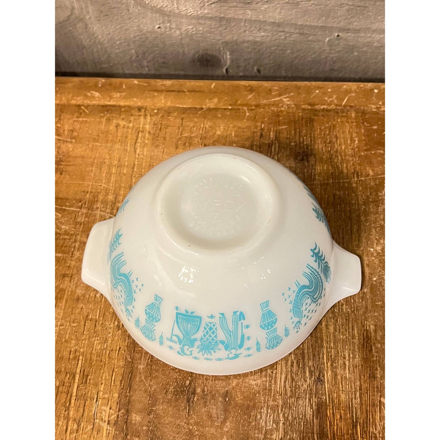 Pyrex turquoise butterprint Cinderella mixing bowl set - 444 4 QT - 442 1 1/2 QT - 441 1 1/2 PT