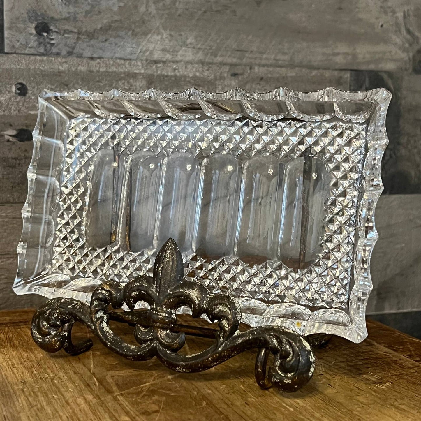 Rectangular crystal trinket tray