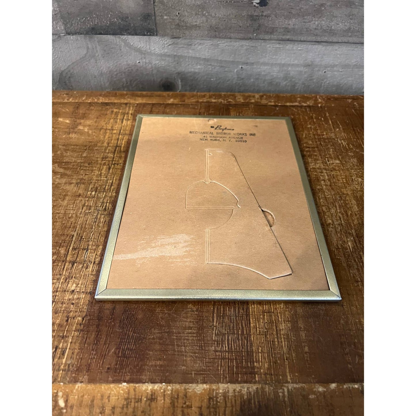 Vintage gold frame Brytone Mechanical Mirror Works Inc rectangle mirror