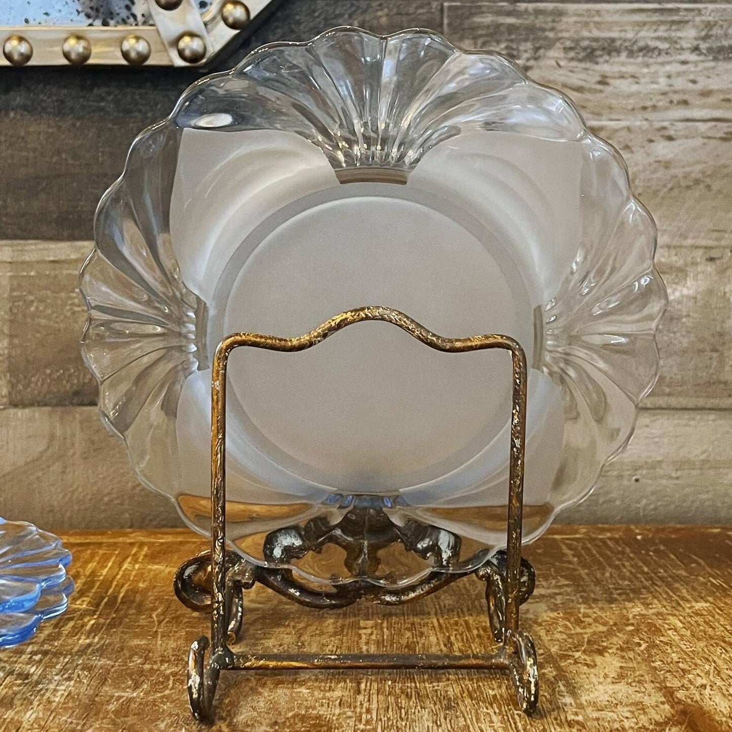 Cambridge Caprice moonlight blue alpine salad plates - set of 3 - elegant dining - blue glass - classy tabletop - tea party - dessert plate