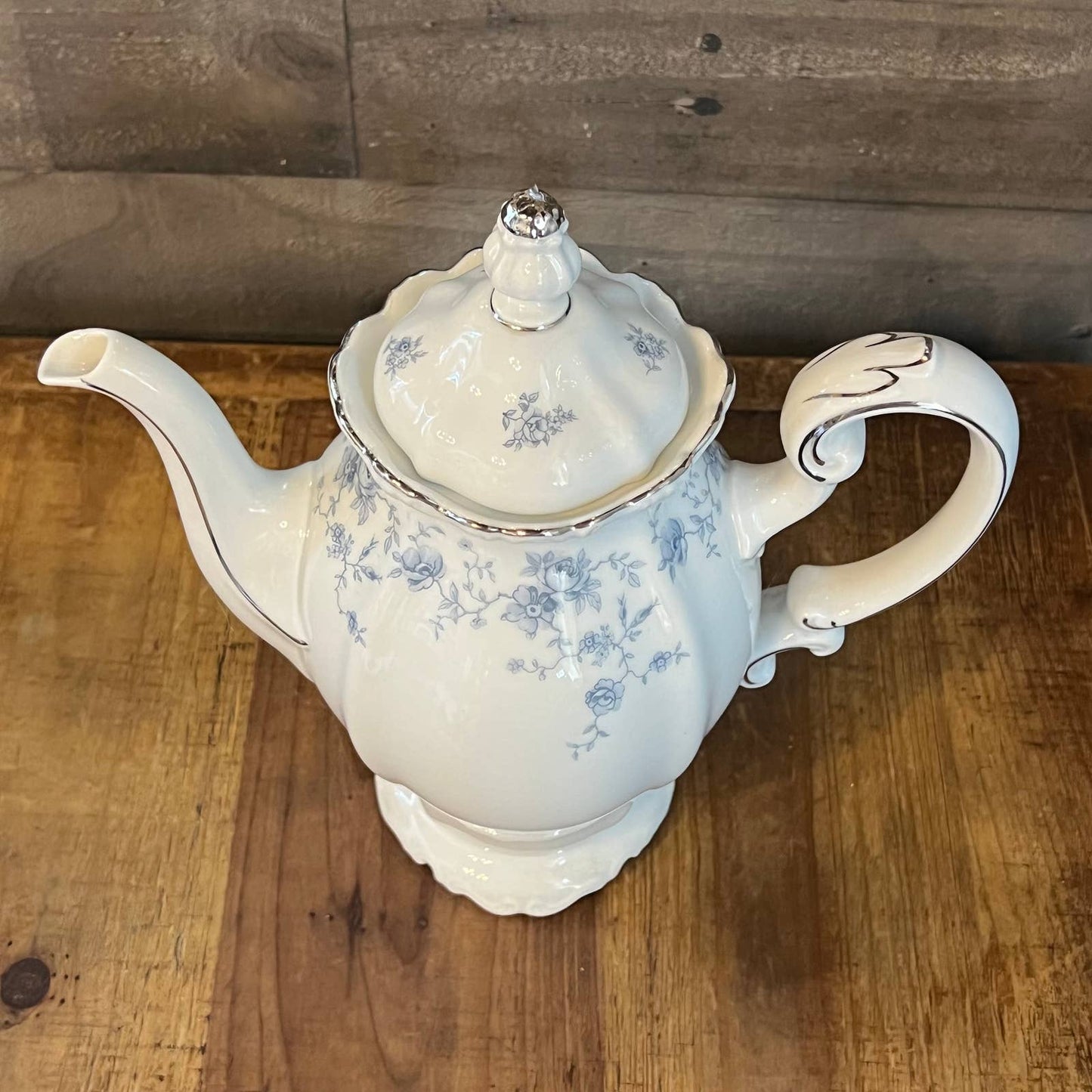 Johann Haviland Bavaria Germany Blue Garland Coffee Pot and Lid